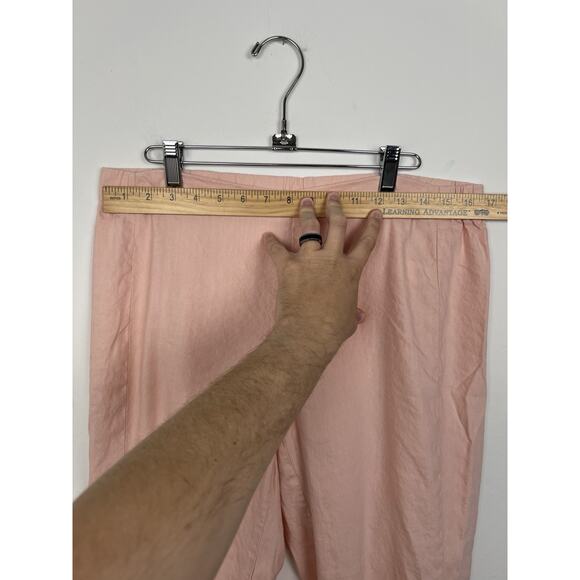 J. Jill Linen Stretch Womens Medium Pink Linen Viscose Pull On Ankle Pants - Picture 3 of 8
